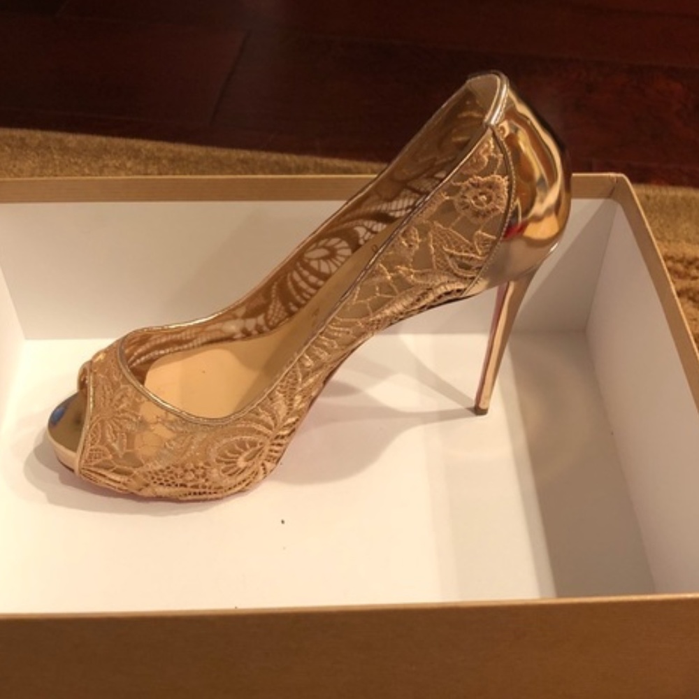 Gold Lace Louboutin Heels